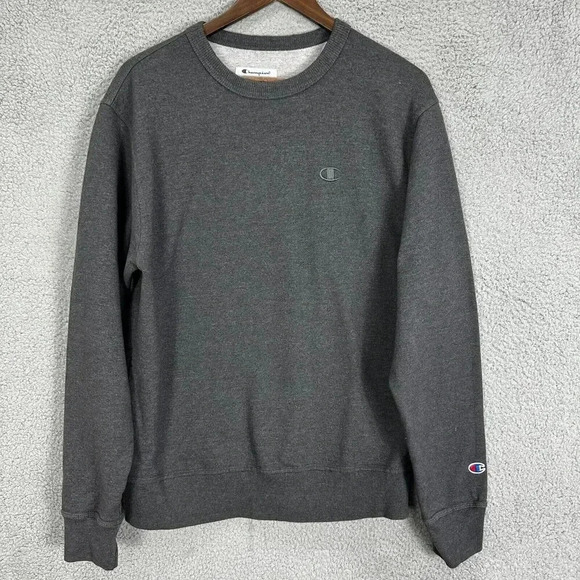 Champion Sweatshirt Mens Medium Gray‎ Pullover Logo Outdoors Gorpcore Dadcore - Picture 1 of 6